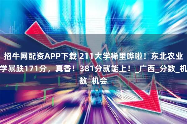 招牛网配资APP下载 211大学稀里哗啦！东北农业大学暴跌171分，真香！381分就能上！_广西_分数_机会